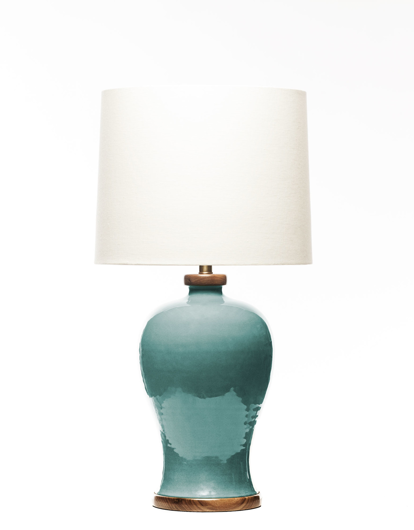 Picture of LAWRENCE & SCOTT DASHIELL TABLE LAMP IN AQUAMARINE (WALNUT)