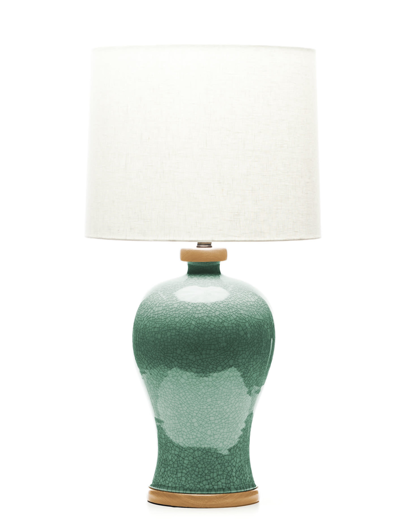 Picture of LAWRENCE & SCOTT DASHIELL TABLE LAMP IN AQUAMARINE CRACKLE (OAK)
