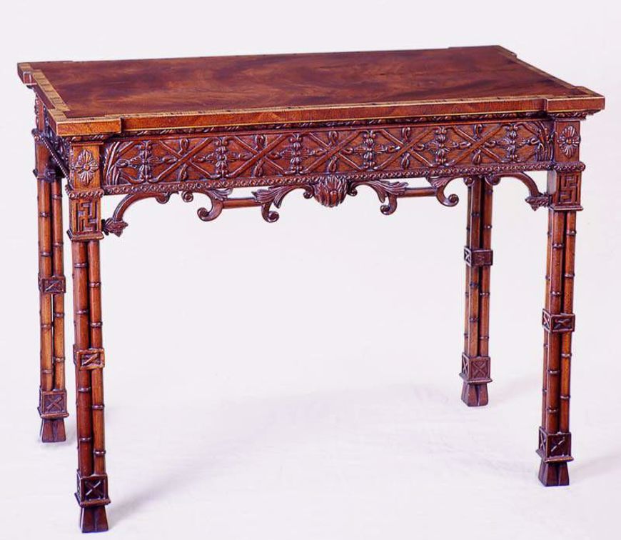 Picture of CHINESE CHIPPENDALE STYLE MAHOGANY SILVER TABLE