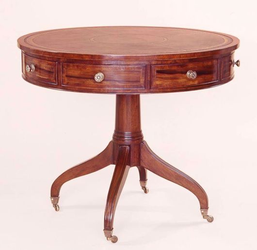 Picture of GEORGE III STYLE MAHOGANY AND ROSE-WOOD DRUM TABLE