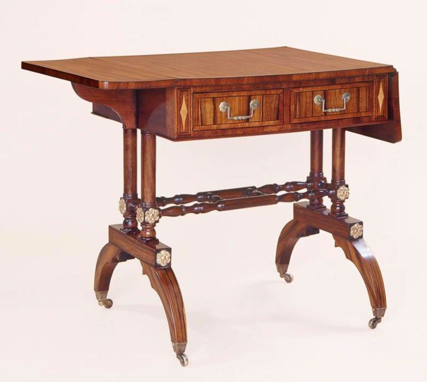 Picture of GEORGE III STYLE MAHOGANY AND ROSEWOOD SOFA TABLE