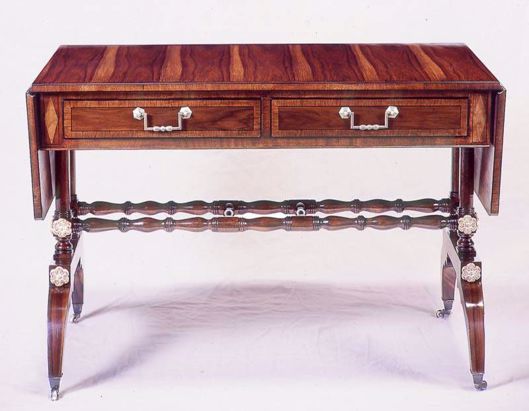 Picture of GEORGE III STYLE MAHOGANY AND ROSEWOOD SOFA TABLE