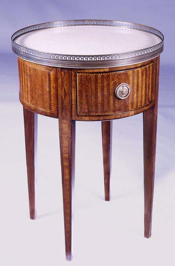 Picture of LOUIS XVI STYLE MAHOGANY AND WALNUT GUERIDON TABLE