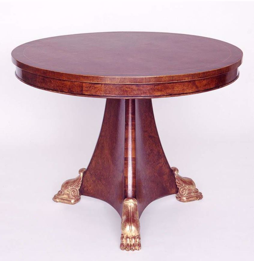 Picture of ENGLISH REGENCY STYLE BURL WALNUT CENTER TABLE