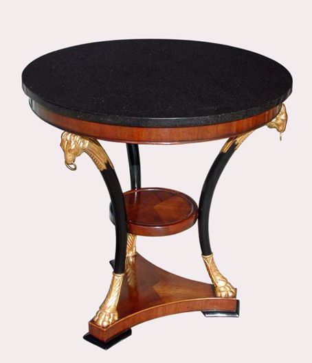 Picture of FRENCH STYLE MAHOGANY AND GILTWOOD TWO-TIER GUERIDON TABLE