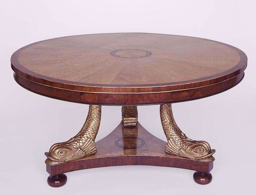 Picture of REGENCY STYLE MAHOGANY AND BIRDSEYE MAPLE CENTER TABLE