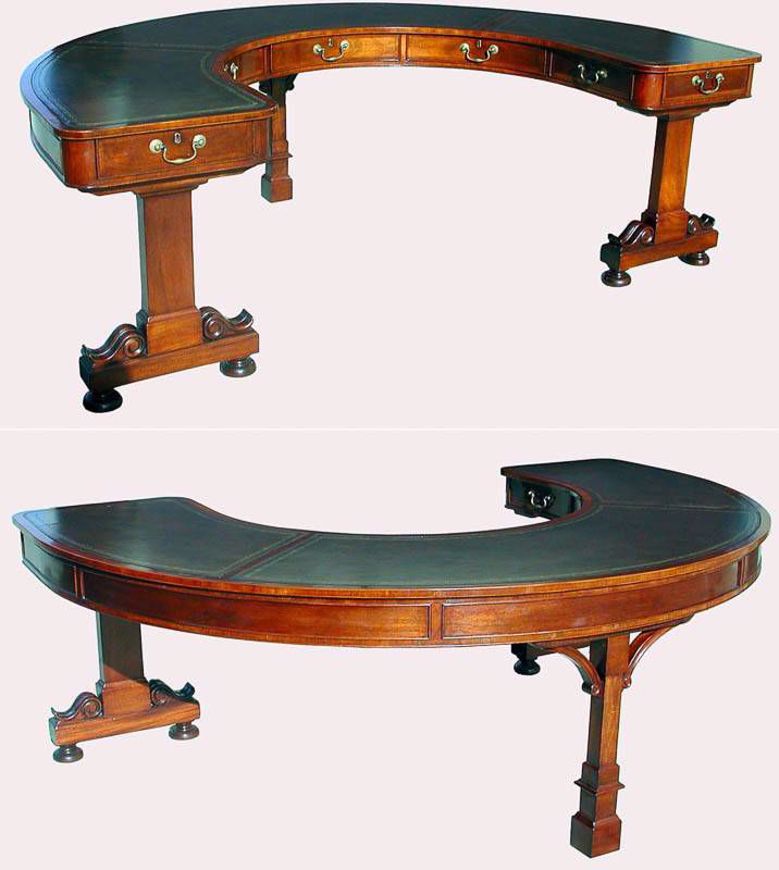 Picture of REGENCY STYLE U-SHAPED MAHOGANY WRITING TABLE
