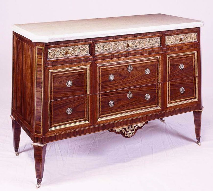 Picture of LOUIS XVI STYLE ROSEWOOD & MAHOGANY COMMODE