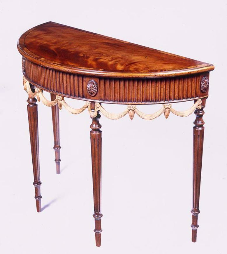 Picture of GEORGE III STYLE MAHOGANY & GILTWOOD DEMI-LUNE