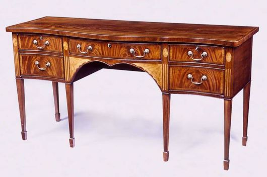 Picture of GEORGE III STYLE MAHOGANY AND SATINWOOD INLAY SIDEBOARD