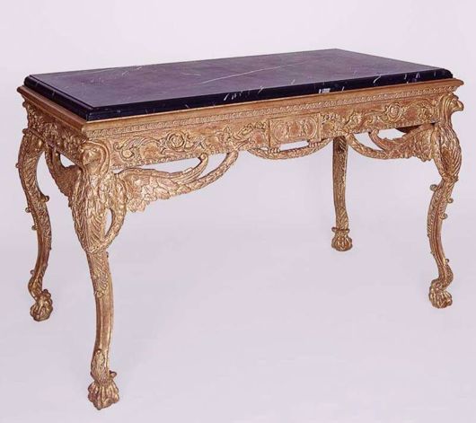 Picture of ITALIAN STYLE GILTWOOD CONSOLE TABLE WITH MARBLE TOP