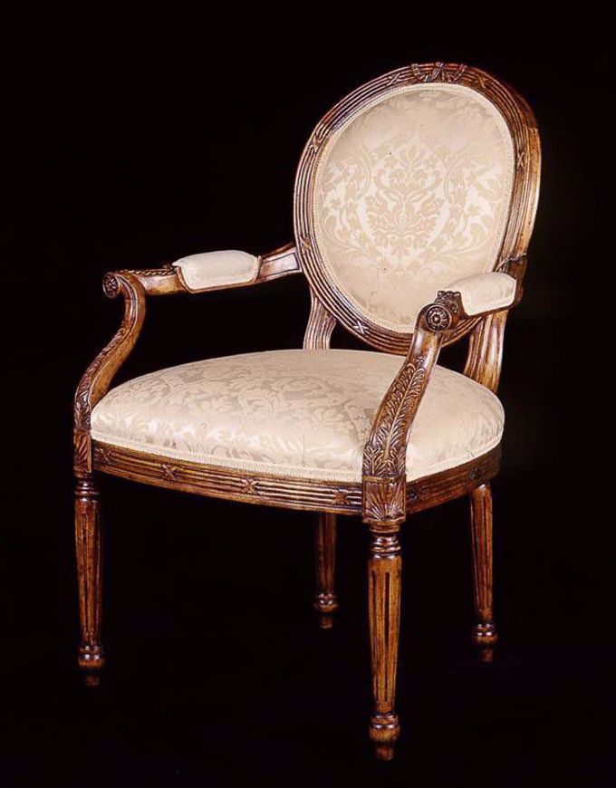 Picture of GEORGE III STYLE MAPLE-WOOD OPEN ARM CHAIR