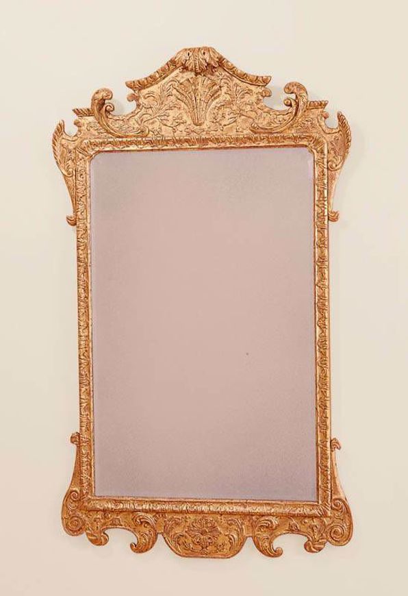 Picture of GEORGE II STYLE WOOD CARVED AND GILDED MIRROR