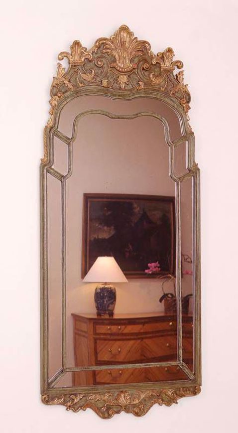 Picture of ENGLISH REGENCY STYLE GILT AND PAINTED MIRROR