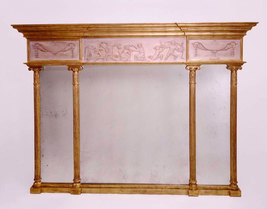 Picture of REGENCY STYLE GILT AND PAINTED MANTLE MIRROR