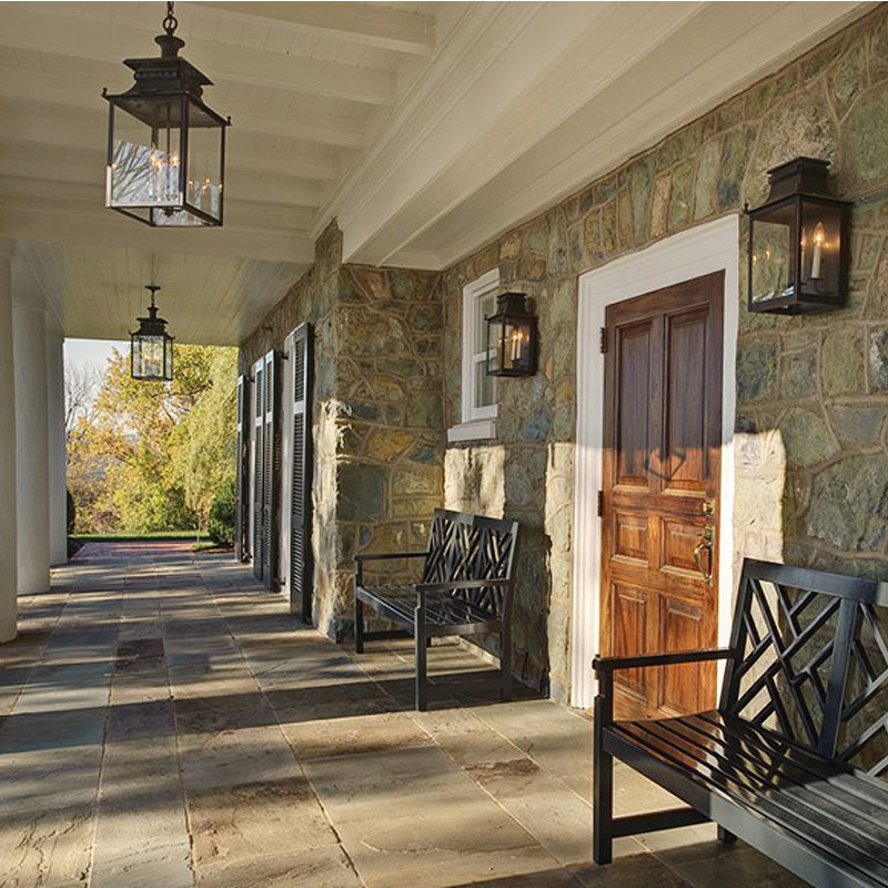 outdoor pendant lights on a front porch from McLean Lighting Works