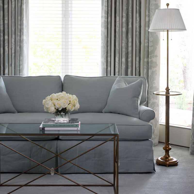 gray sofa and coffee table from Salvations Architectural Furniture